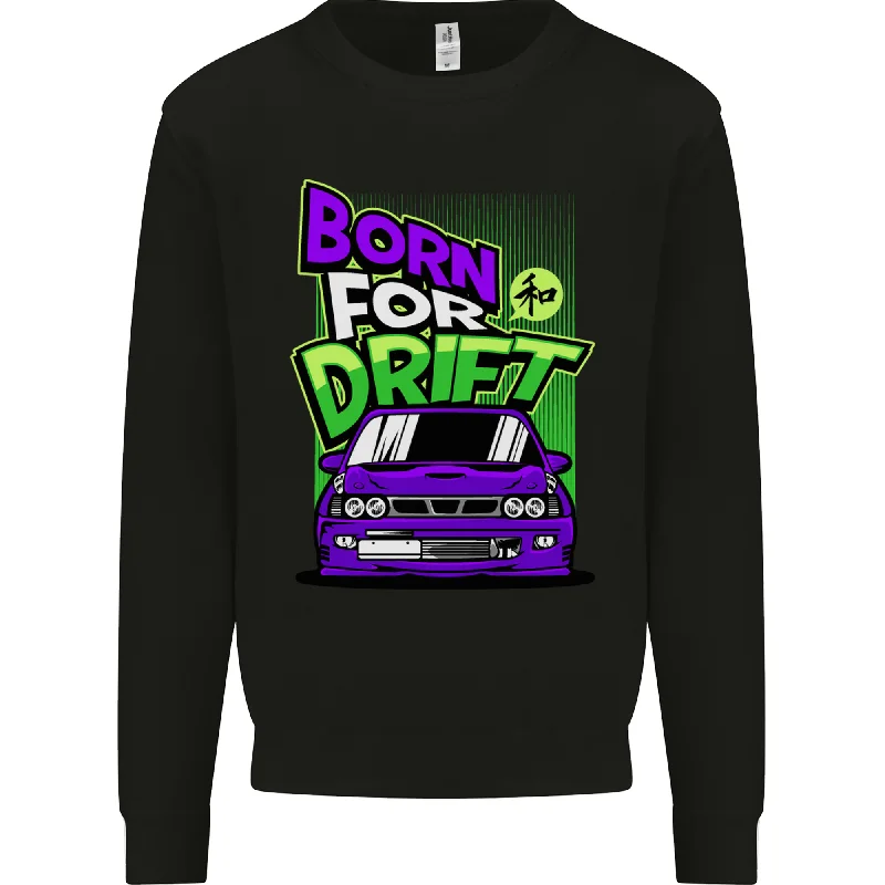 Born for Drift Drifting Car Mens Sweatshirt Jumper Hoodie with Thumb Holes Functional Cozy