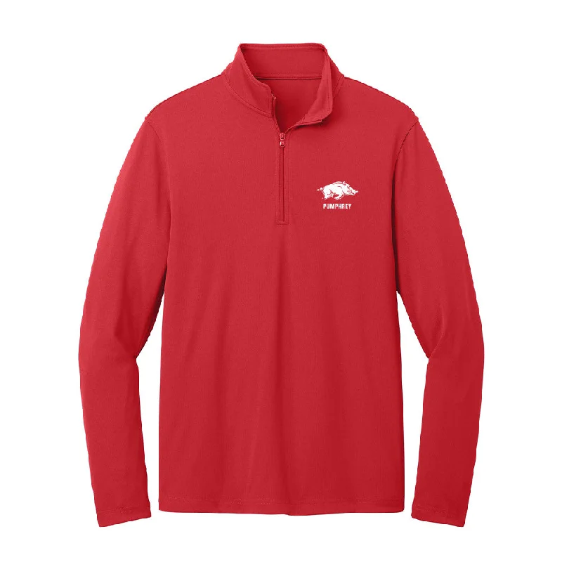 Arkansas - NCAA Women's Swimming & Diving : Kanah Pumphrey - Lightweight Quarter Zip Jacket Hoodie Zip-Up Jacket Button-Up Jacket