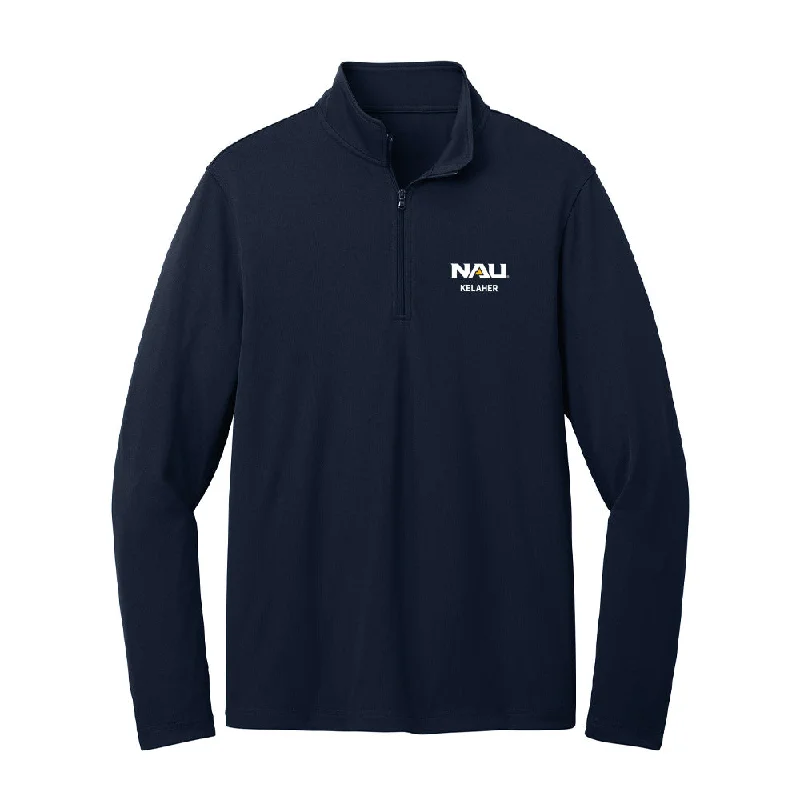 Northern Arizona - NCAA Women's Swimming & Diving : Kaci Kelaher - Lightweight Quarter Zip Jacket Front Pockets Side Pockets Patch Pockets