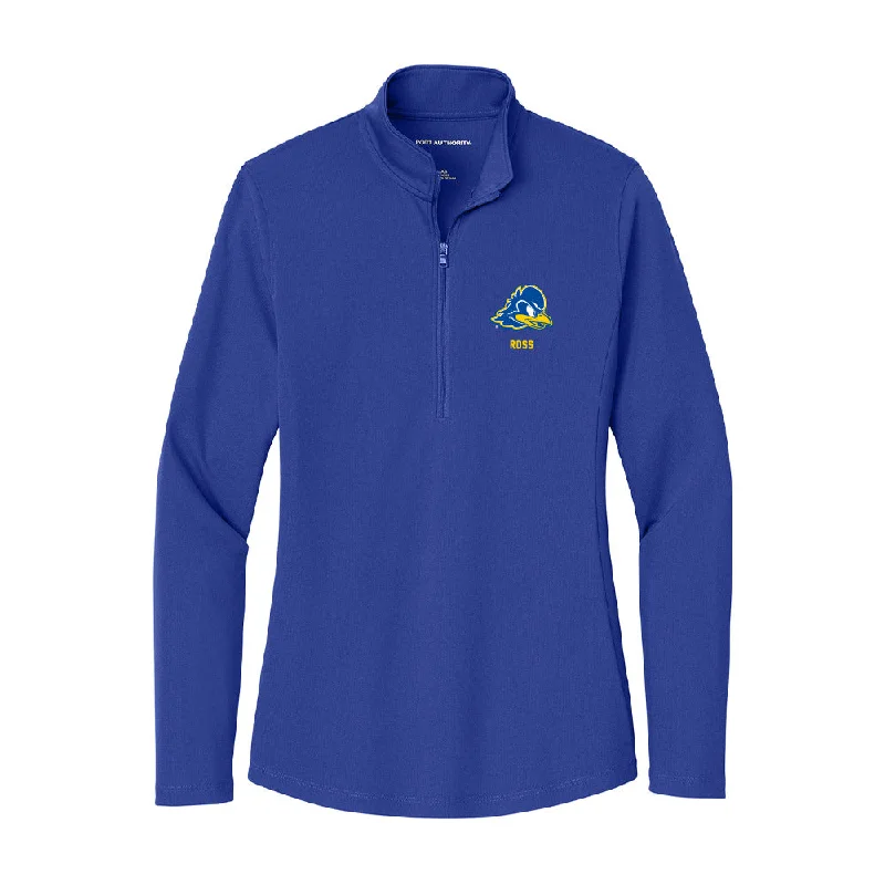 Delaware - NCAA Women's Swimming & Diving : Brenna Ross - Women's Lightweight Quarter Zip Jacket Welt Pockets Slit Pockets Flap Pockets