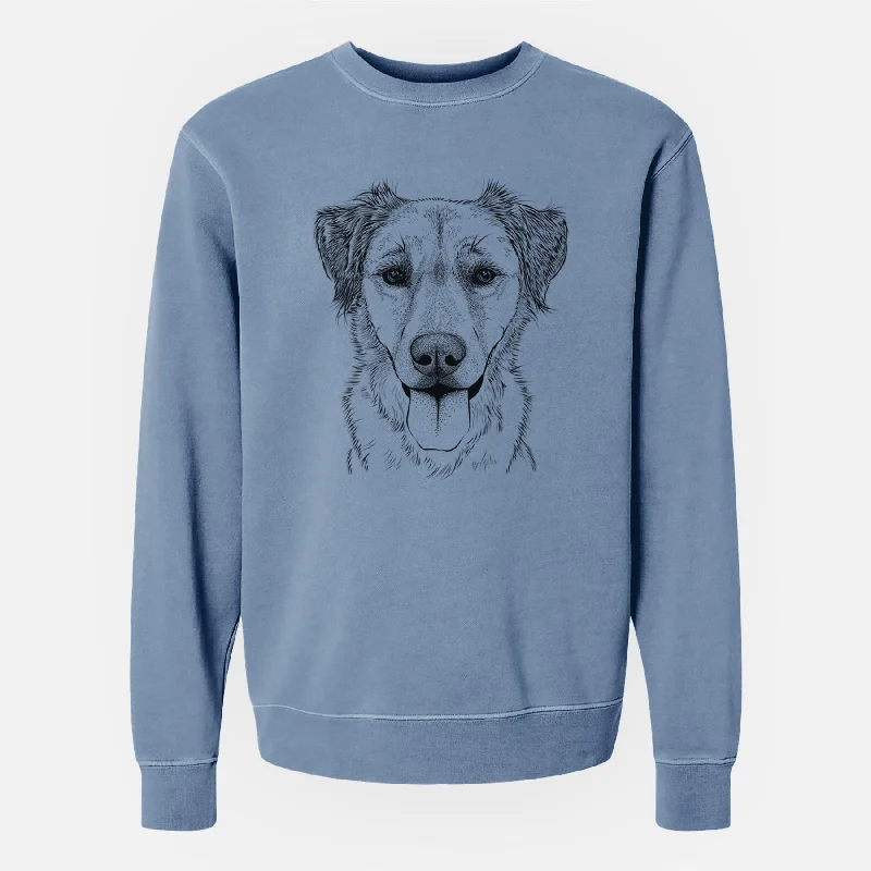 Bare Apollo the Mixed Breed - Unisex Pigment Dyed Crew Sweatshirt Hoodie with Elastic Waist Stretchable Comfortable