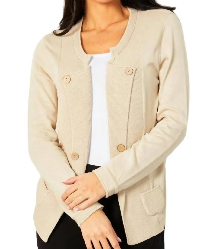 Buttoned Lapel Cardigan In Sand Button Cardigan Zip Cardigan Pullover Cardigan