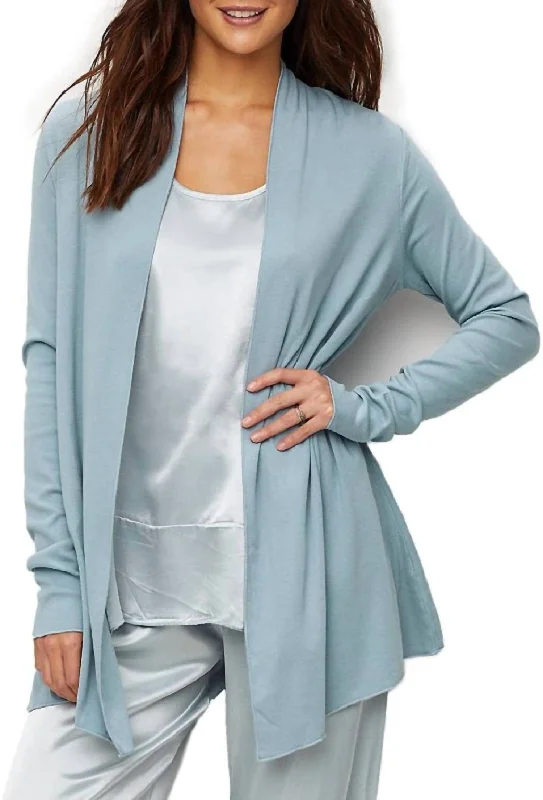 Amelia Knit Cardigan In Morning Blue Cardigan Knitwear Sweater