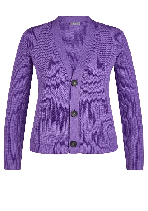 Rabe Short Knitted Cardigan, Violet Neon metallic Matte