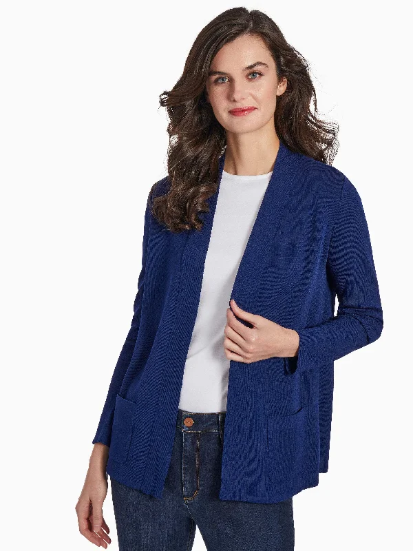 Open Front Ribbed Icon Cardigan Fitted Loose Oversized