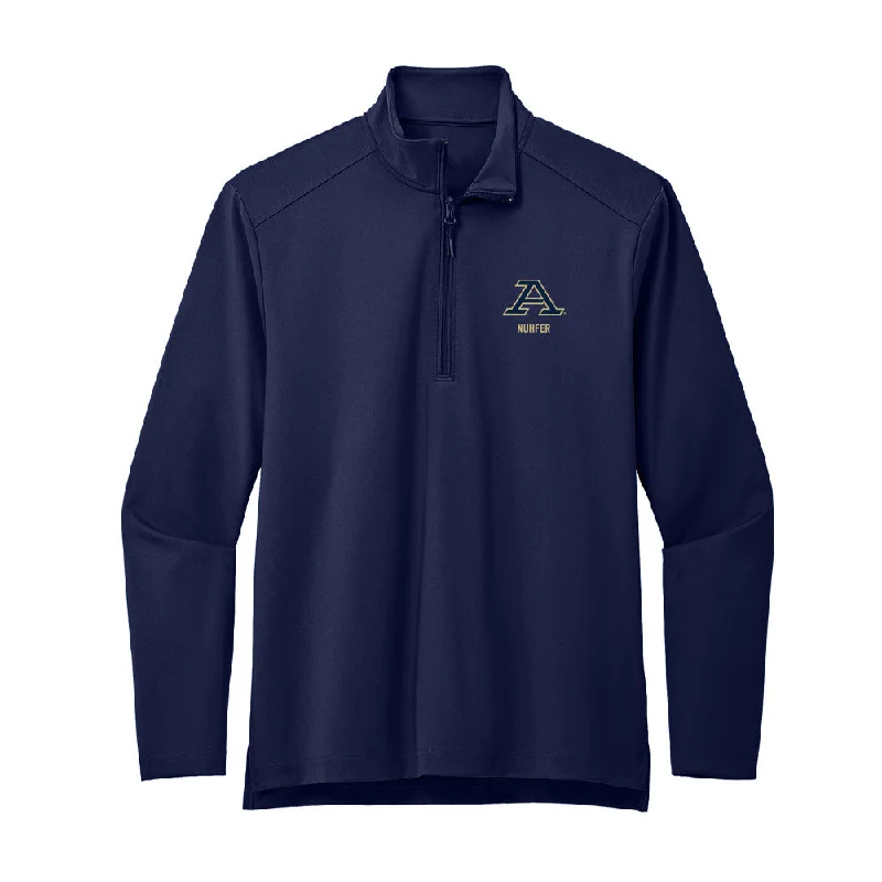 Akron - NCAA Women's Swimming & Diving : Grace Nuhfer - Premium Quarter Zip Jacket Welt Pockets Slit Pockets Flap Pockets