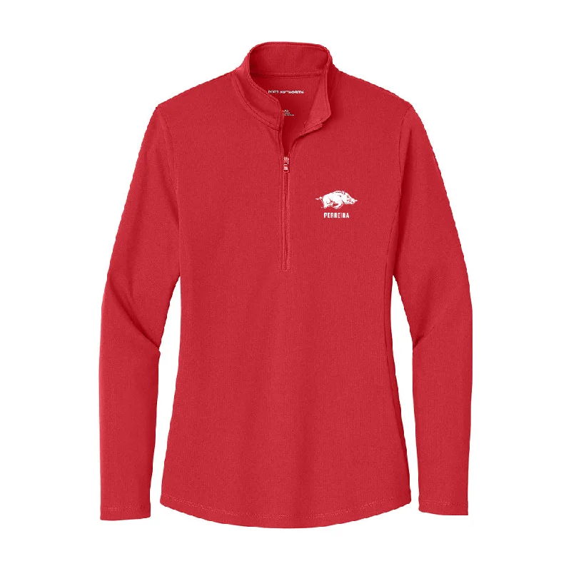 Arkansas - NCAA Women's Swimming & Diving : Isabella Perreira - Women's Lightweight Quarter Zip Jacket Denim Jacket Leather Jacket Suede Jacket