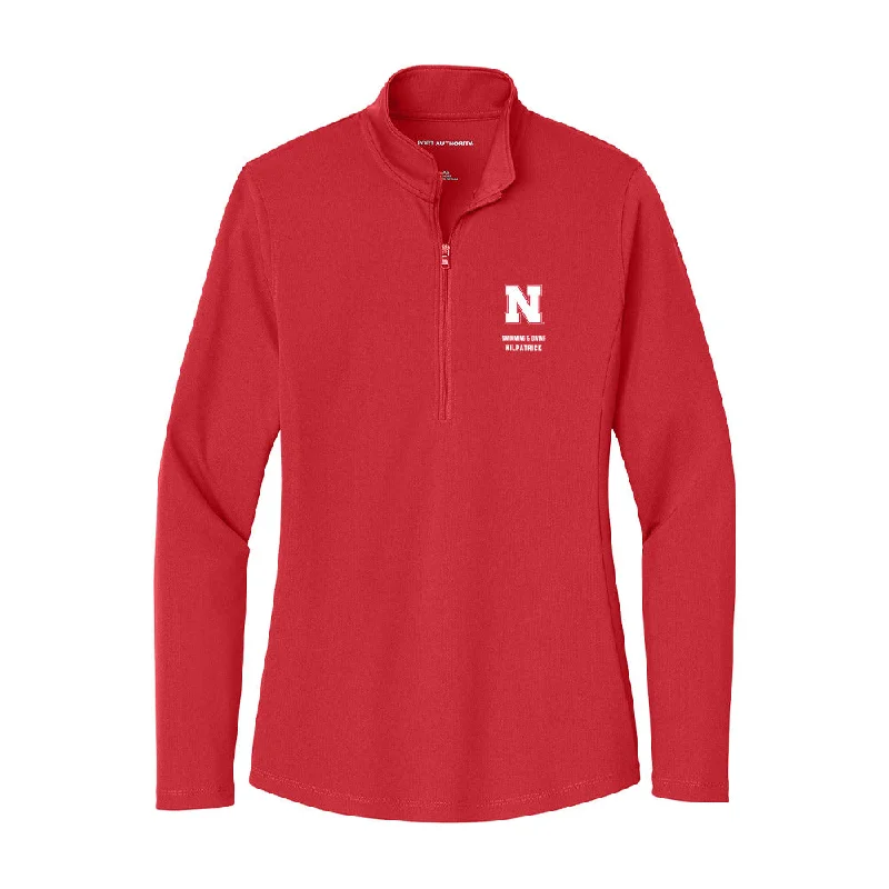 Nebraska - NCAA Women's Swimming & Diving : Katelyn Kilpatrick - Women's Lightweight Quarter Zip Jacket Chenille Fabric Brocade Fabric Lace Fabric