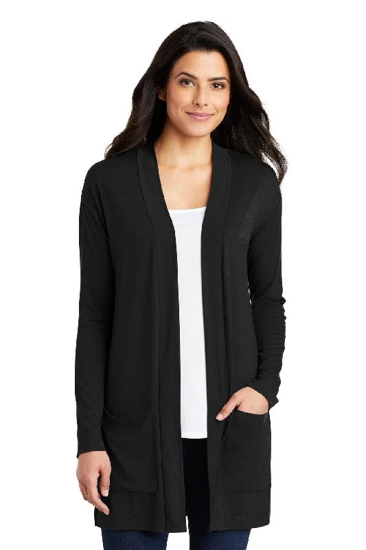 Port Authority ® Ladies Concept Long Pocket Cardigan . LK5434 Spandex Blend Rayon Blend Denim Blend