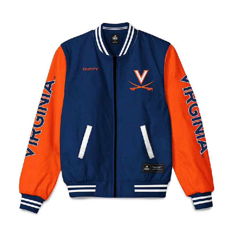 Virginia - NCAA Women's Swimming & Diving : Kayleigh Duffy - Bomber Jacket Print Jacket Jacquard Jacket Patchwork Jacket