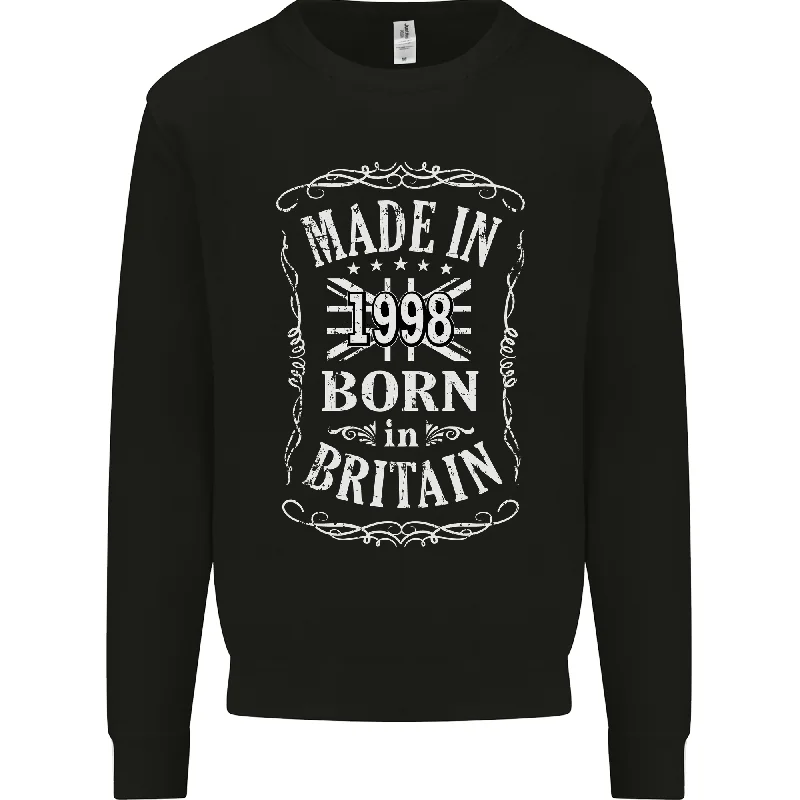 Born In Britain 26th Birthday Made 1998 Mens Sweatshirt Jumper Hoodie with Camouflage Military Edgy