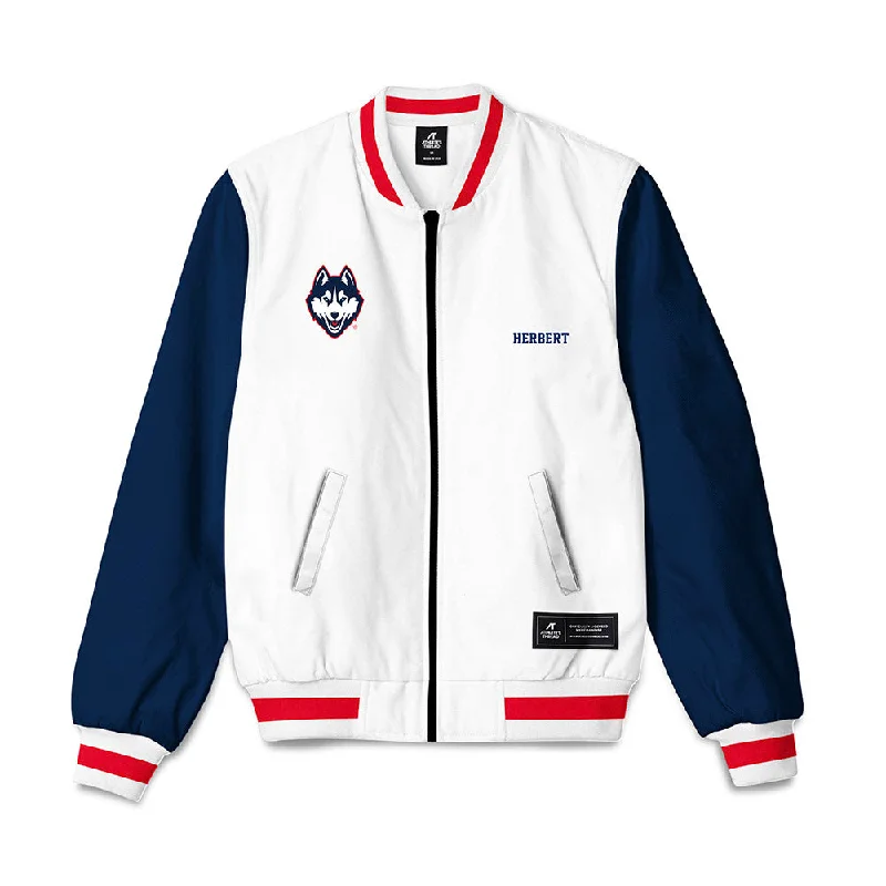 UConn - NCAA Women's Swimming & Diving : Olivia Herbert - Bomber Jacket Toggled Jacket Drawstring Jacket Belted Jacket