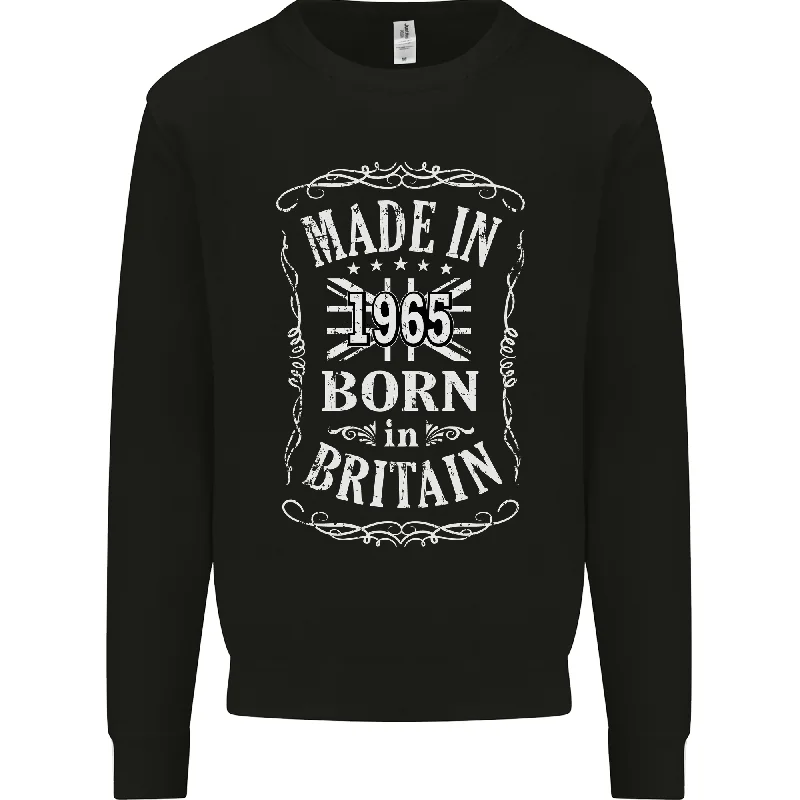 Born In Britain 59th Birthday Made 1965 Mens Sweatshirt Jumper Hoodie Dress Longline Feminine