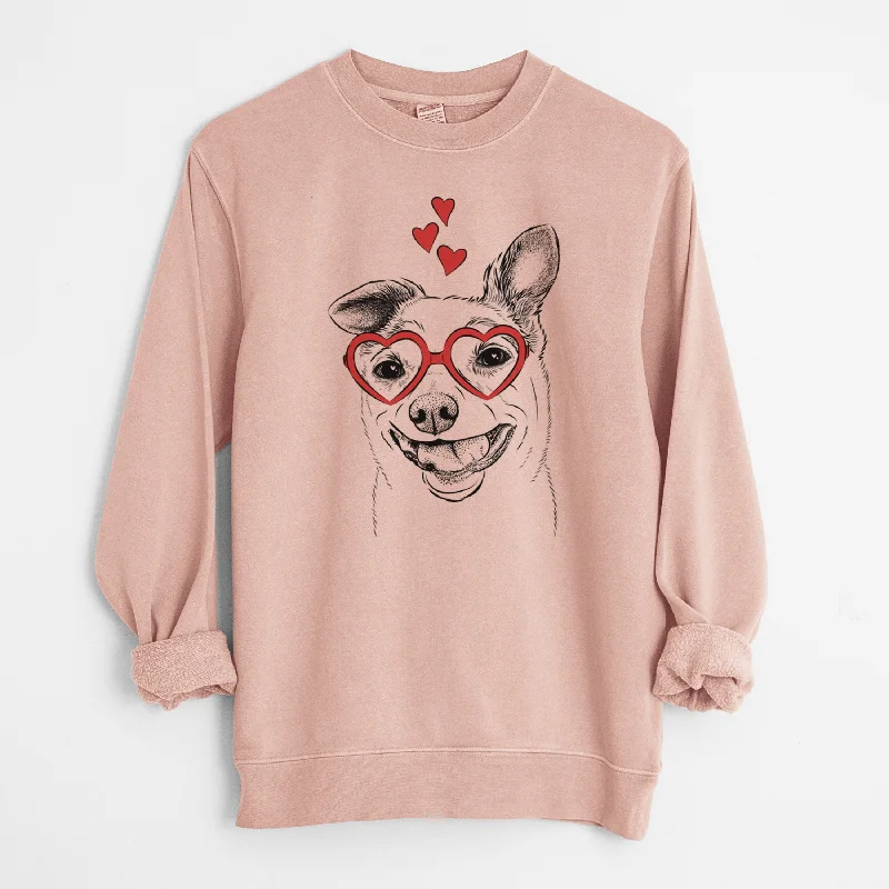 Valentine Mortimer the Mixed Breed - Unisex Pigment Dyed Crew Sweatshirt Hoodie with Magnetic Closure Innovative Modern