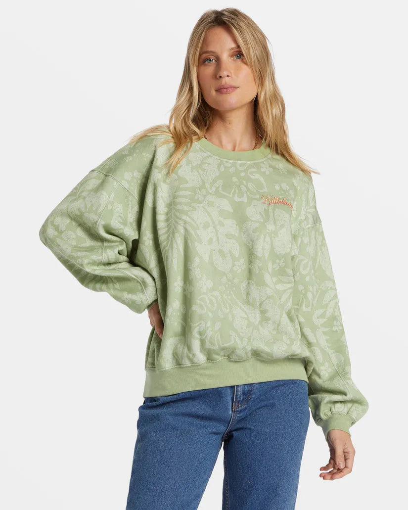 Billabong Womens Sweatshirt Off Tropic Kendall Pullover Hoodie with Print Artistic Unique