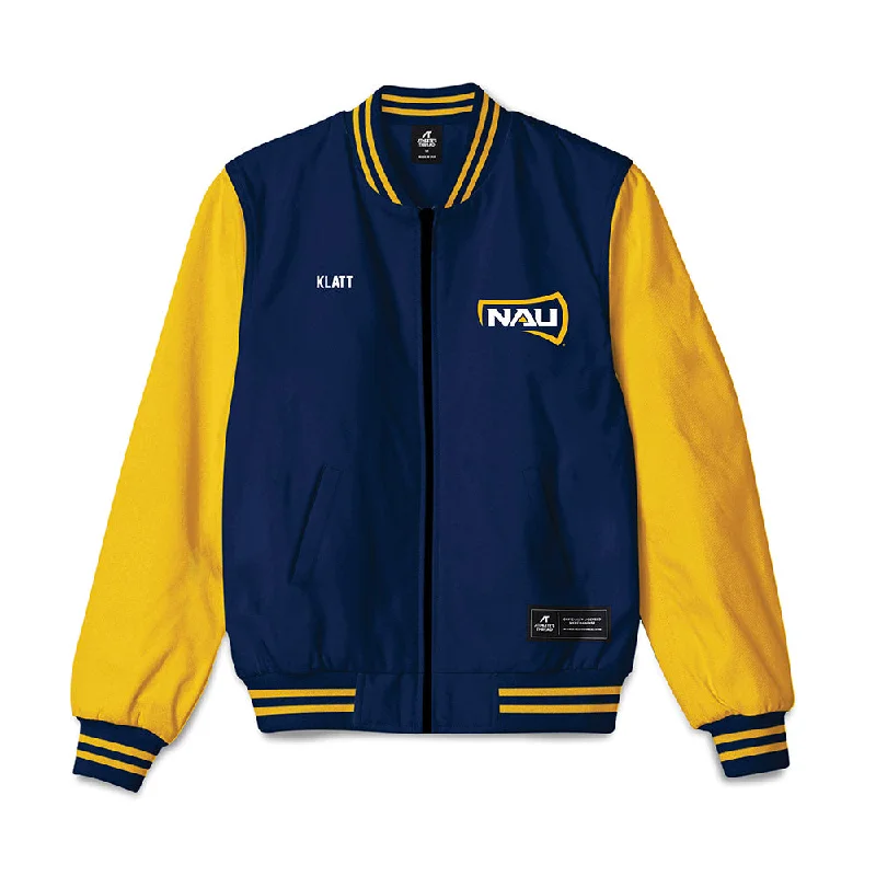 Northern Arizona - NCAA Women's Swimming & Diving : Katarina Klatt - Bomber Jacket Nylon Jacket Polyester Jacket Spandex Jacket