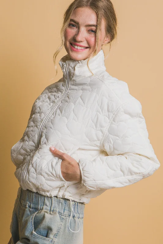 Heart Quilted Jacket MORE COLORS Front Pockets Side Pockets Patch Pockets