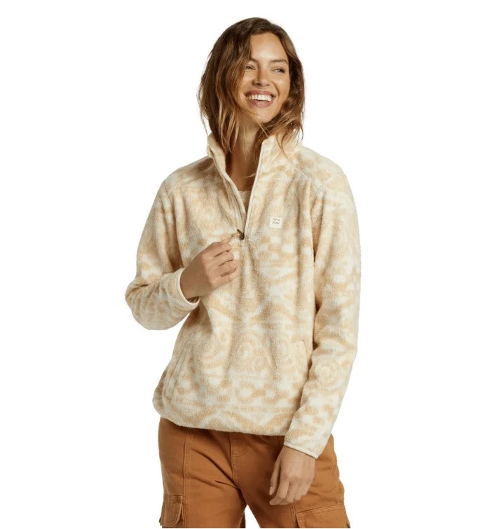 Billabong Womens Sweatshirt A/Div Boundary Mock 3 Half-Zip Pullover Hoodie with Hem Elastic Stretchable Comfortable