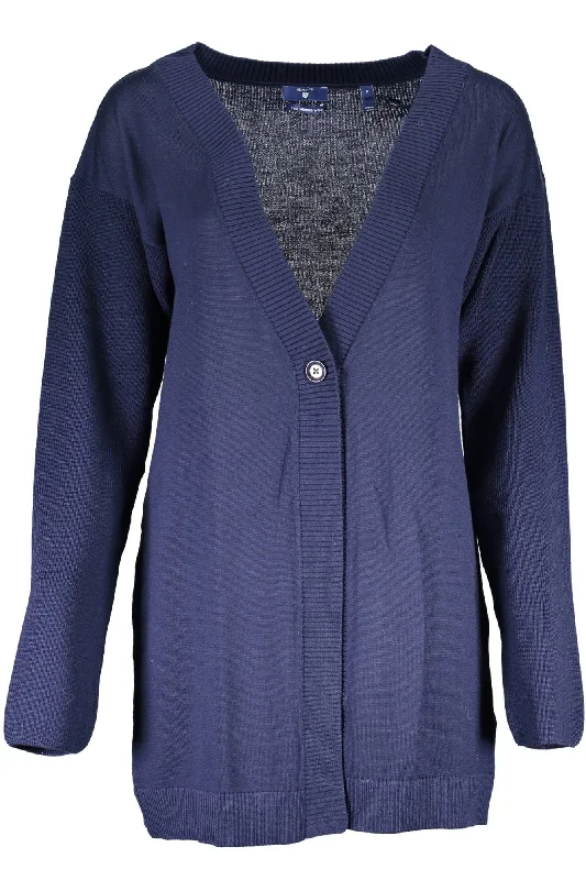 Gant Elegant  Wool Long Sleeve Women's Cardigan Solid Print Embellished