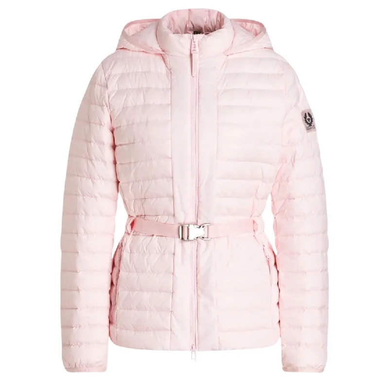 Belstaff Cosmos Chalk Pink Down Jacket Welt Pockets Slit Pockets Flap Pockets