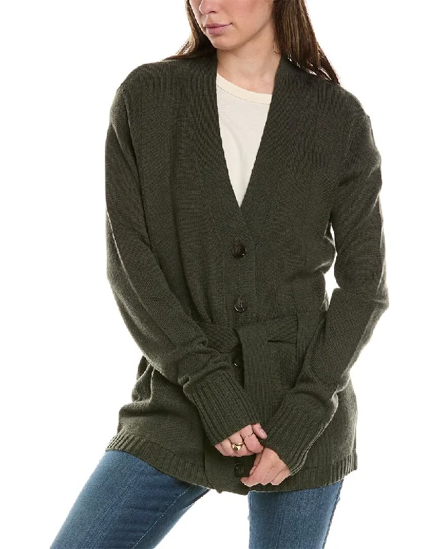 THE GREAT The Wayward Wool-Blend Cardigan Crew Neck V-Neck Turtle Neck