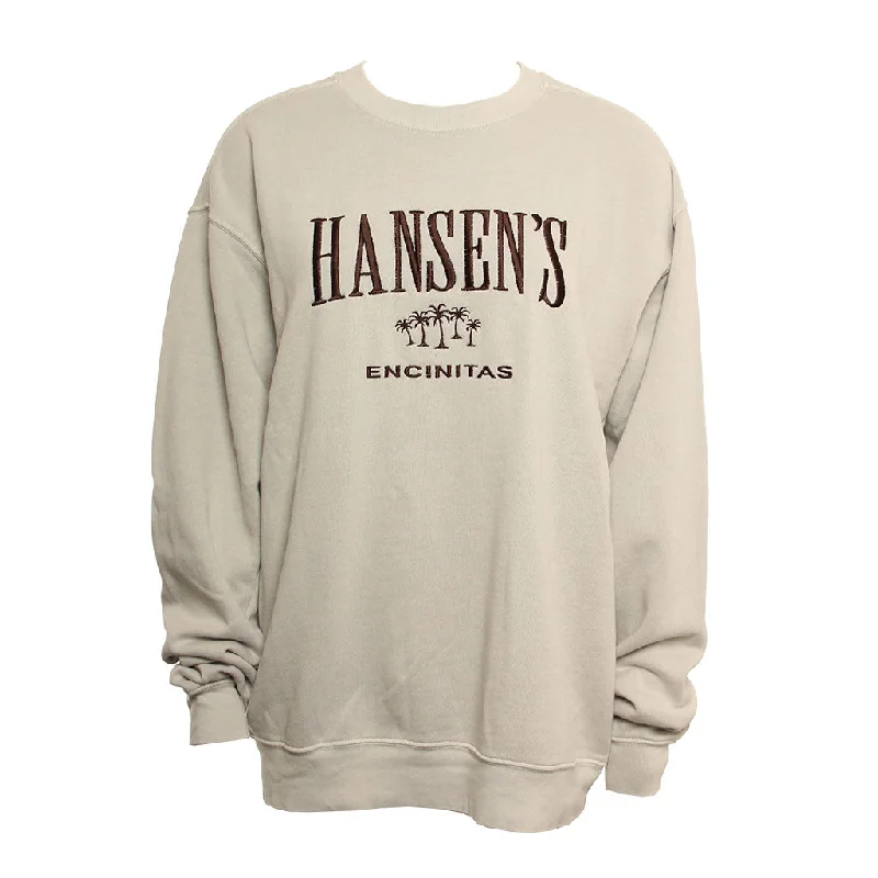 Hansen Womens Sweatshirt Deliberate Palms Crew Hoodie with High Neck Warm Protective