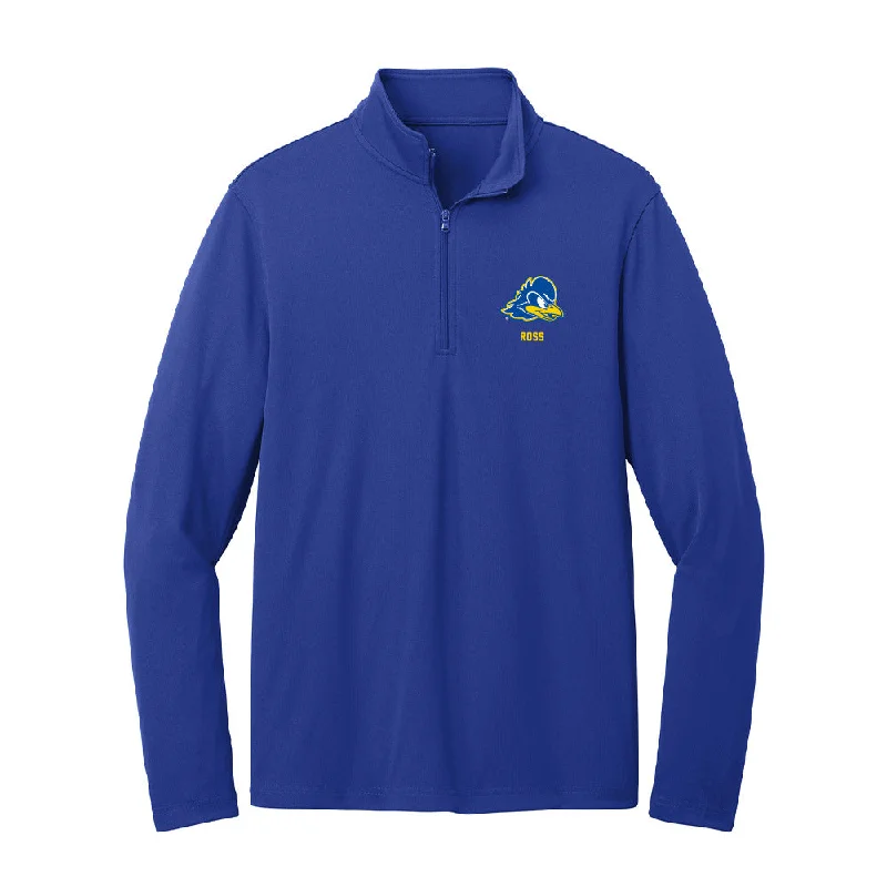 Delaware - NCAA Women's Swimming & Diving : Brenna Ross - Lightweight Quarter Zip Jacket Front Pockets Side Pockets Patch Pockets