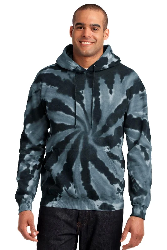 Port & Company Tie-Dye Pullover Hooded Sweatshirt. PC146 Hoodie with Hem Applique Textured Unique