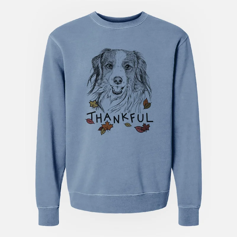 Thankful Rutger the Nederlandse Kooikerhondje - Unisex Pigment Dyed Crew Sweatshirt Hoodie with Logo Branding Identity