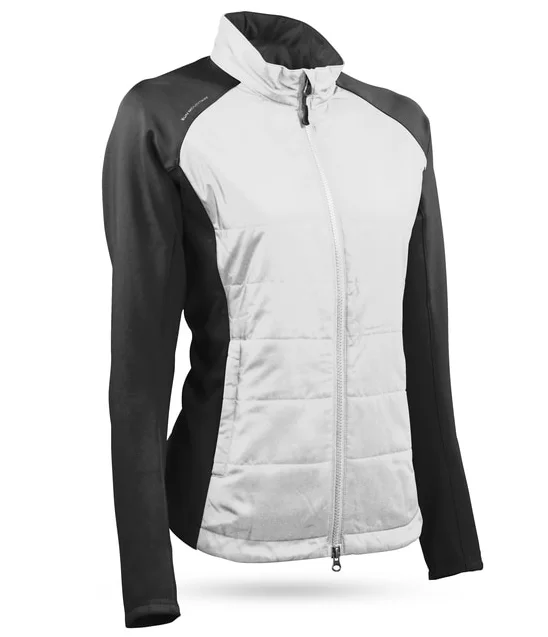 Sun Mountain: Women's Hybrid Jacket - White/Steel (Size Large) SALE Chenille Jacket Brocade Jacket Lace Jacket