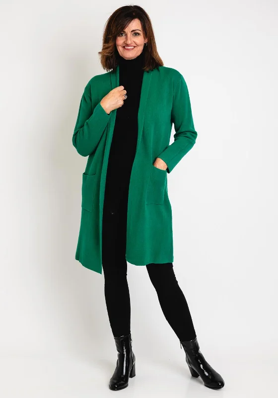 Serafina Collection Light Weight Open Cardigan, Green Hooded Cardigan Collared Cardigan Shawl Collar