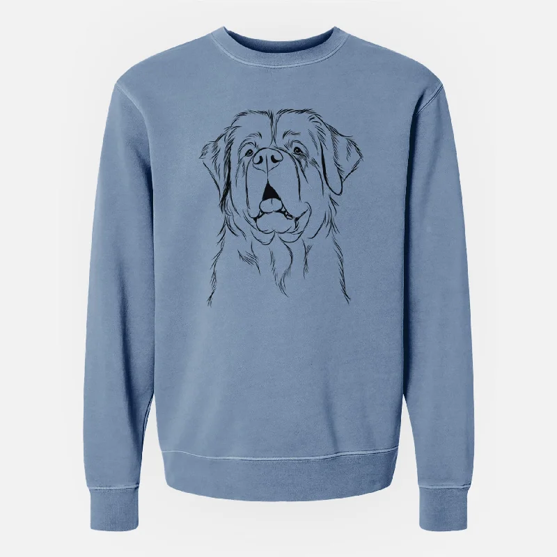 Bare Atlas the Saint Bernard - Unisex Pigment Dyed Crew Sweatshirt Hoodie with Zipper Placket Modern Functional