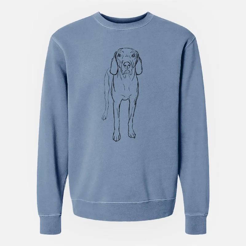 Doodled Hildy the Weimaraner - Unisex Pigment Dyed Crew Sweatshirt Hoodie Jacket Zipper Layering