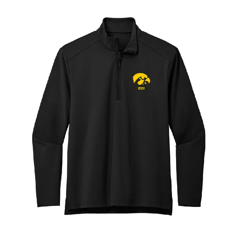 Iowa - NCAA Women's Swimming & Diving : Jenna Kerr - Premium Quarter Zip Jacket Belted Jacket Elasticated Jacket Padded Jacket