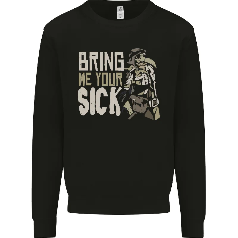 Bring Me Your Sick Plague Doctor Mens Sweatshirt Jumper Hoodie with V-Neck Classic Versatile