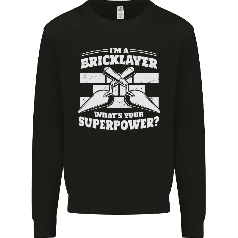 Bricklayer Whats Your Superpower Builder Bricky Mens Sweatshirt Jumper Hoodie with Raglan Sleeves Sporty Comfortable