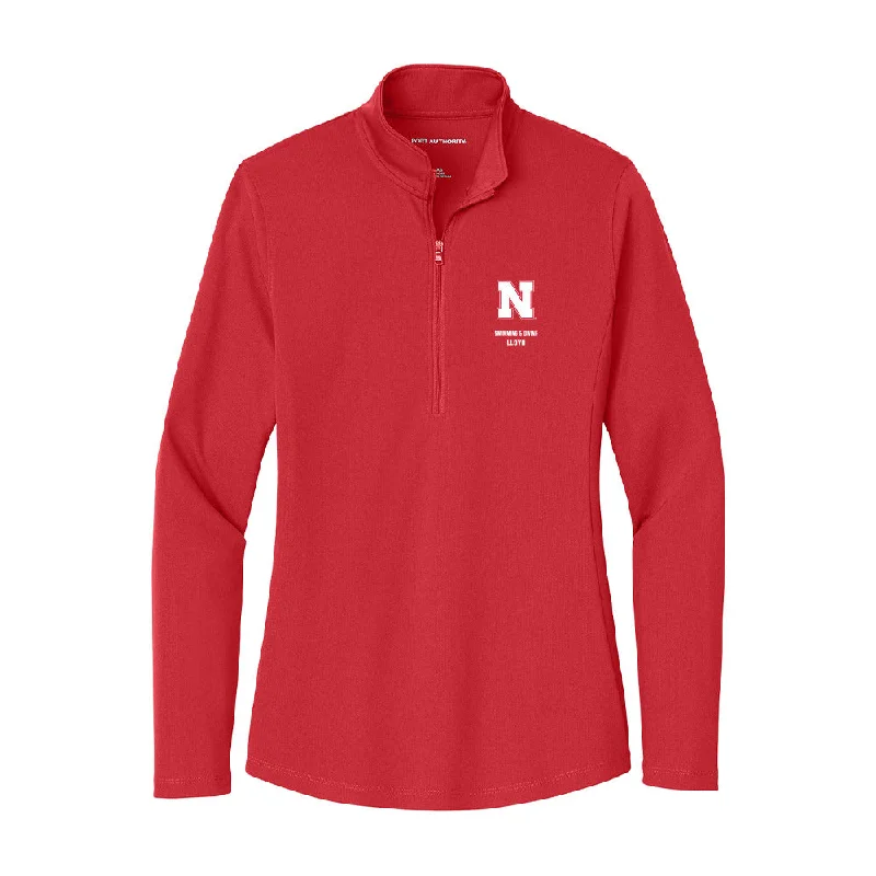 Nebraska - NCAA Women's Swimming & Diving : Madison Lloyd - Women's Lightweight Quarter Zip Jacket Quilted Jacket Puffer Jacket Insulated Jacket