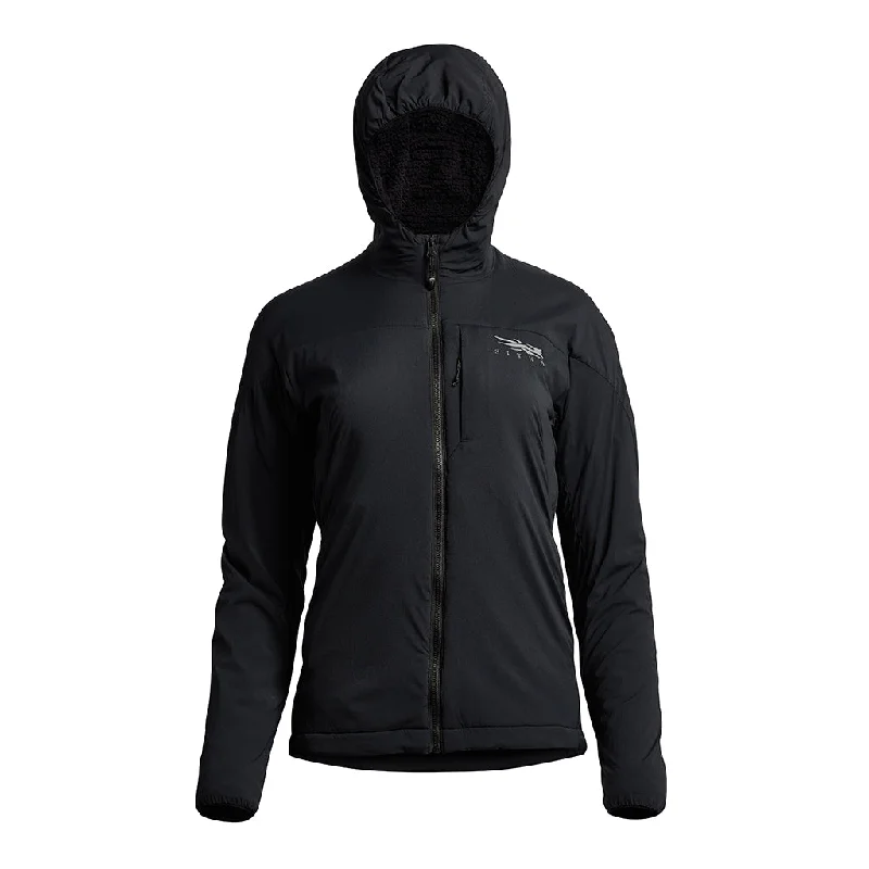 Women´s Ambient Jacket Sitka Black Hooded Jacket Caped Jacket Shawl Collar Jacket