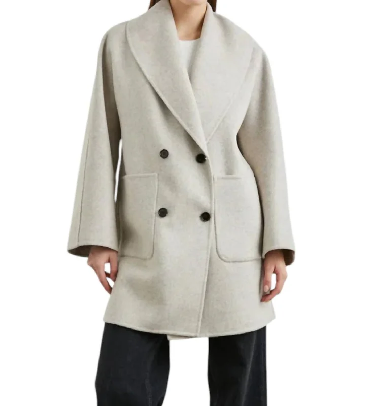 Nily Coat In Oatmeal Fitted Loose Oversized