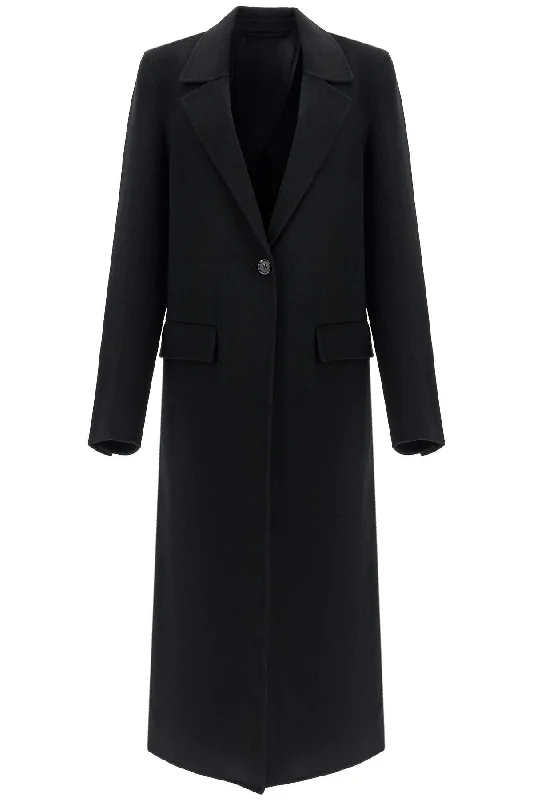 Toteme Women's Classic Doublé Long  Wool Coat Embroidered Appliqued Beaded