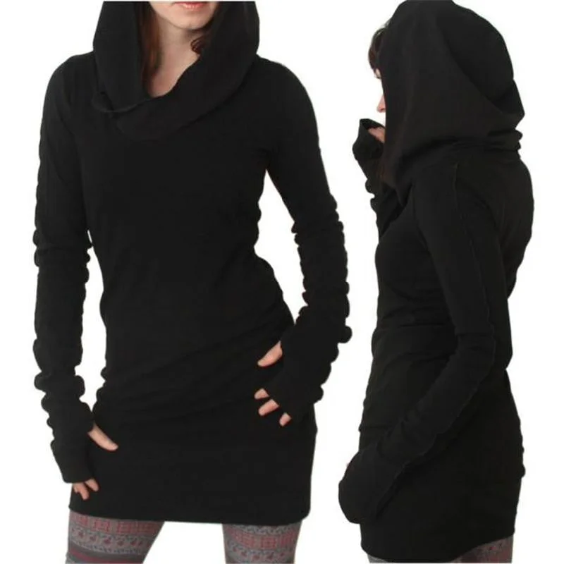 Women Long Sleeve Pure Color Hooded Hoodies Slim Fit Coat Mini Skirt women hoodies Long sweatshirt Down Puffer Quilted