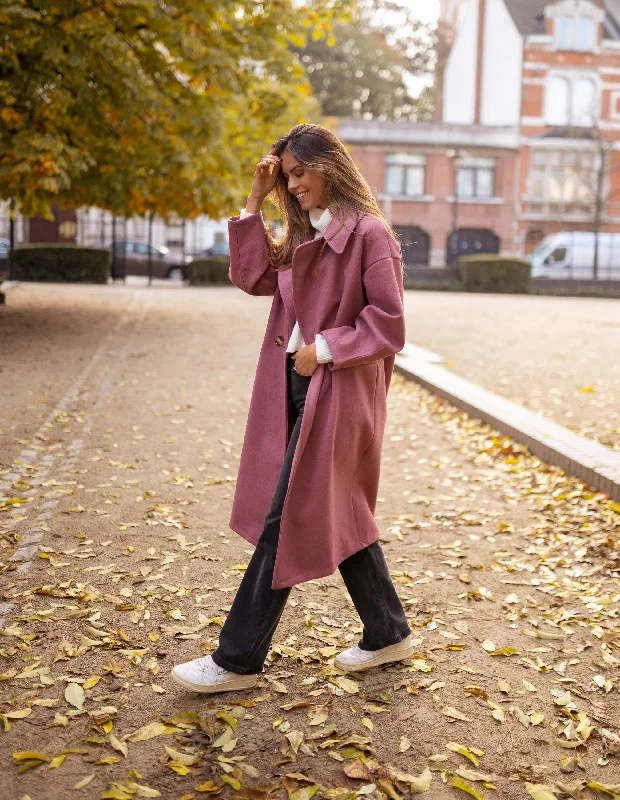 Pink Ortal Coat Hooded Caped Scarf