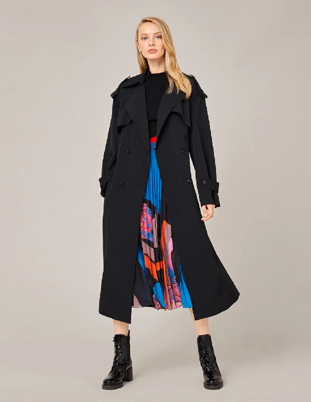 MARYLING DOUBLE-BREASTED BELT TRENCH COAT Raincoat Turtleneck Coat Wrap Coat