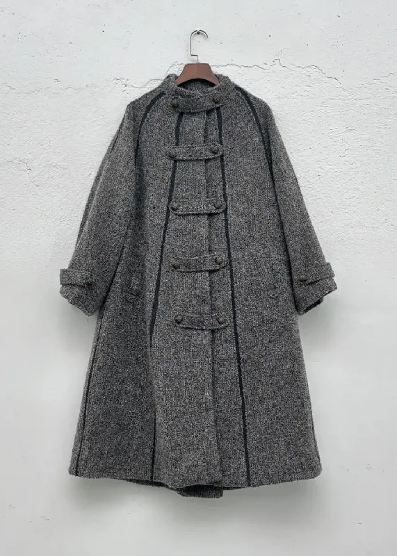 Grey The Mist Coat Embroidered Appliqued Beaded