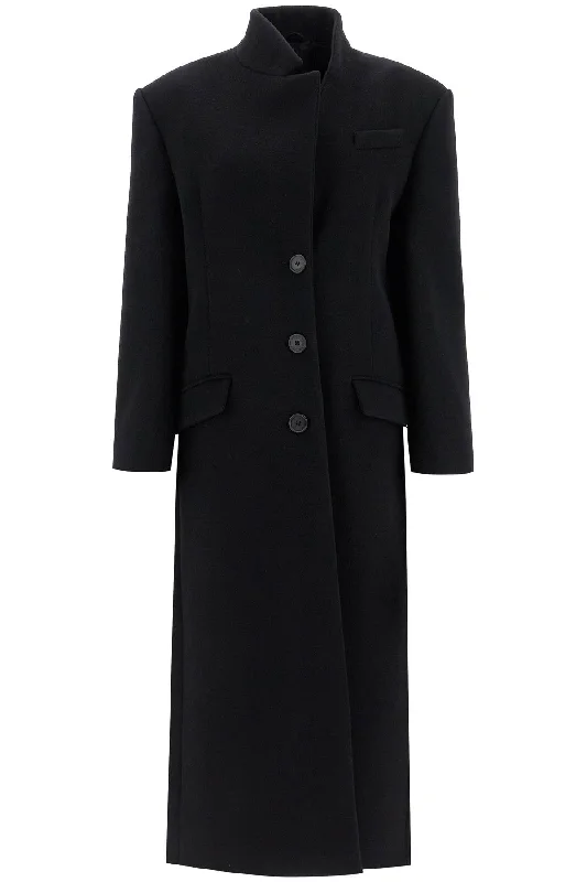 The Attico Women's Long Woolen Cloth Coat Buttoned Zippered Snapped