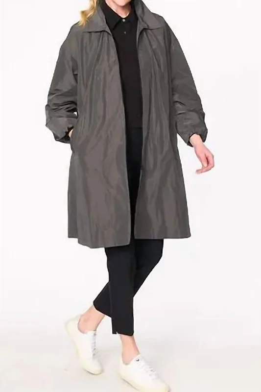 Swing Coat In Charcoal Parka Down Jacket Wool Coat