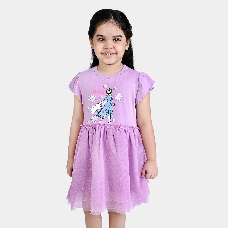 Girls Cotton Jersey Knitted Frock Character Burgundy Jersey Tee