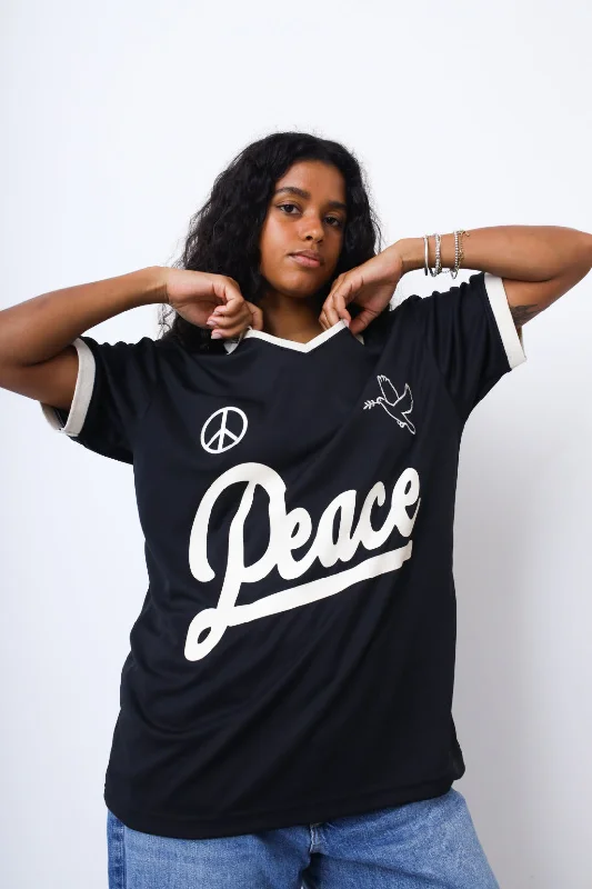 Peace Soccer Jersey - Black Boutique Jersey Tee