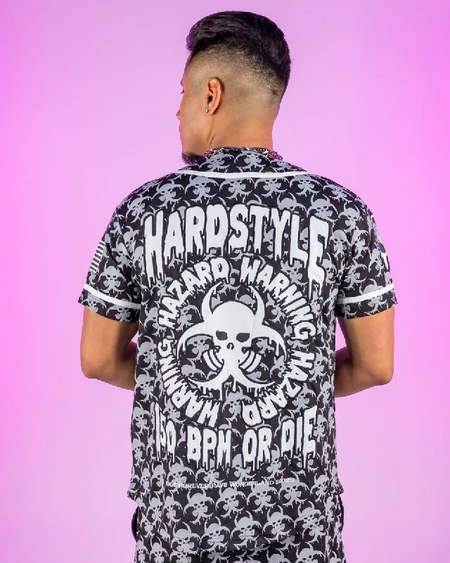 Reflective Hardstyle Biohazard 150 BPM Or Die Baseball Jersey Spring Jersey Blouse