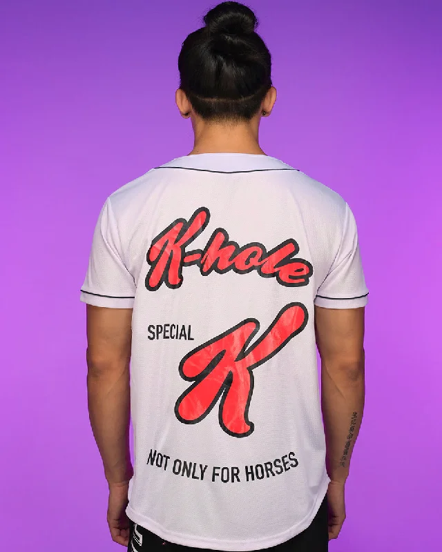 Special K-hole White Jersey Off Shoulder Jersey Top